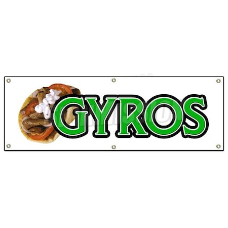 Signmission GYROS BANNER SIGN greek gyro sign signs stand food Greece fresh restaurant B-72 Gyros